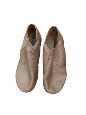 Capezio Leather Slip On Jazz Shoes Tan Girls Size 3M Dance Ballet